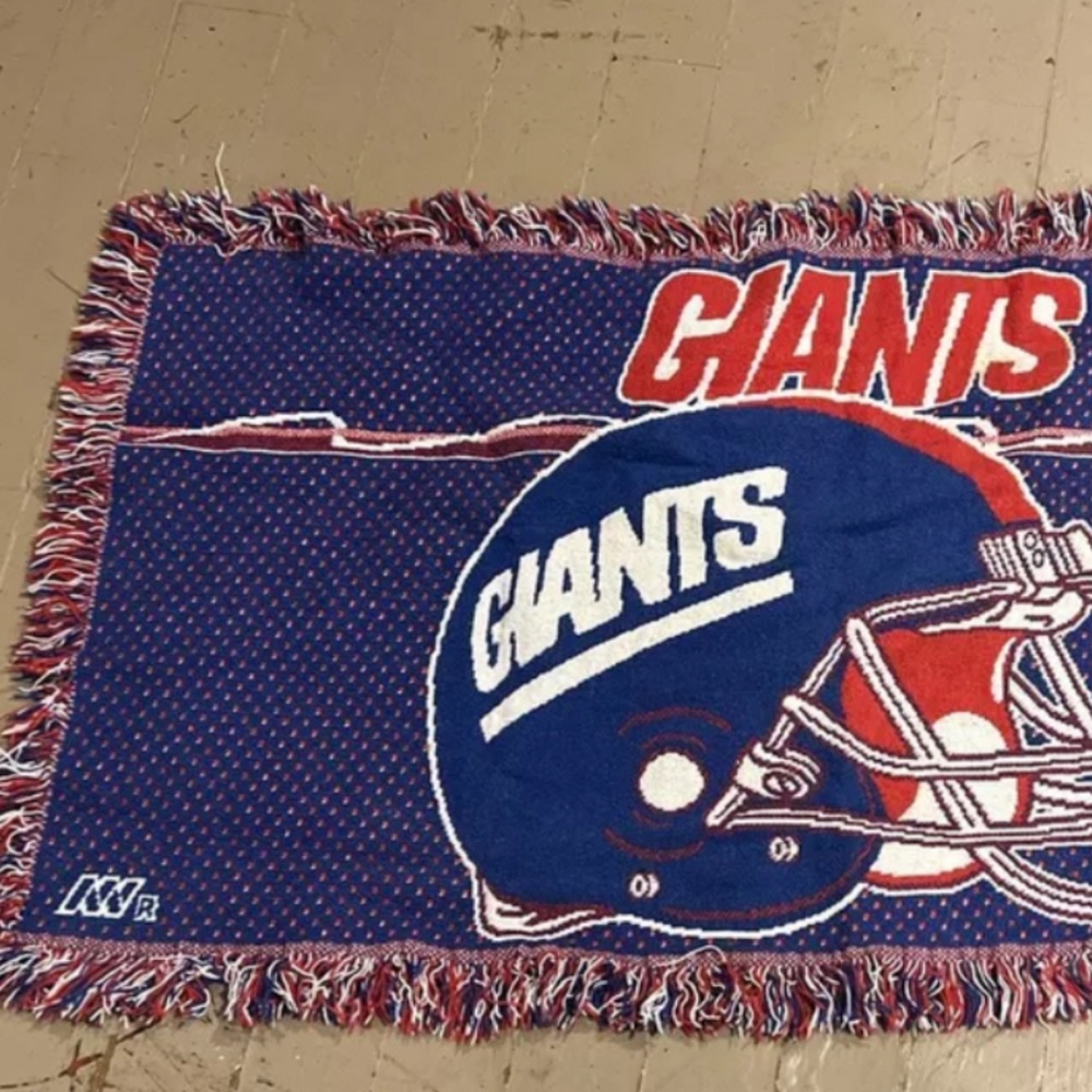 NFL Giants Blue and Red Accent Pillow Case Tapestry 1990’s